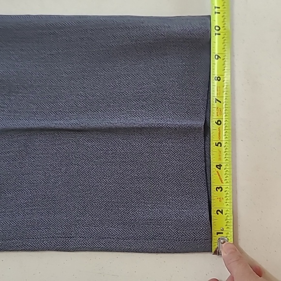 Oscar de la Renta Greyish Blue Herringbone pattern Wide-leg Trousers size 16 - Picture 10 of 11